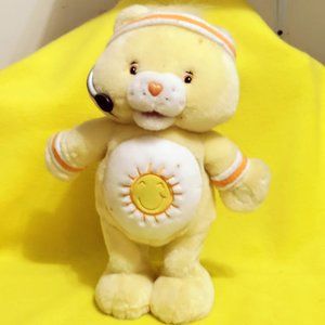 2004 Care Bears Fit & Fun Exercise Funshine Bear Electronic Talking Plush WORKS